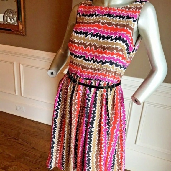 TRINA TURK Striped Sleeveless Silk Dress Sz 6 - Picture 1 of 4